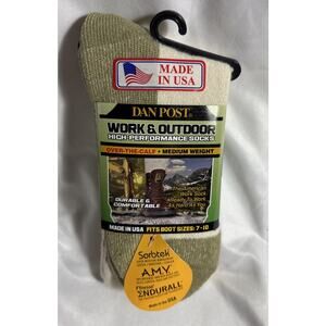 Dan Post Work & Outdoor High Performance Mens Boot Socks 7-10 Brand USA NEW NIP